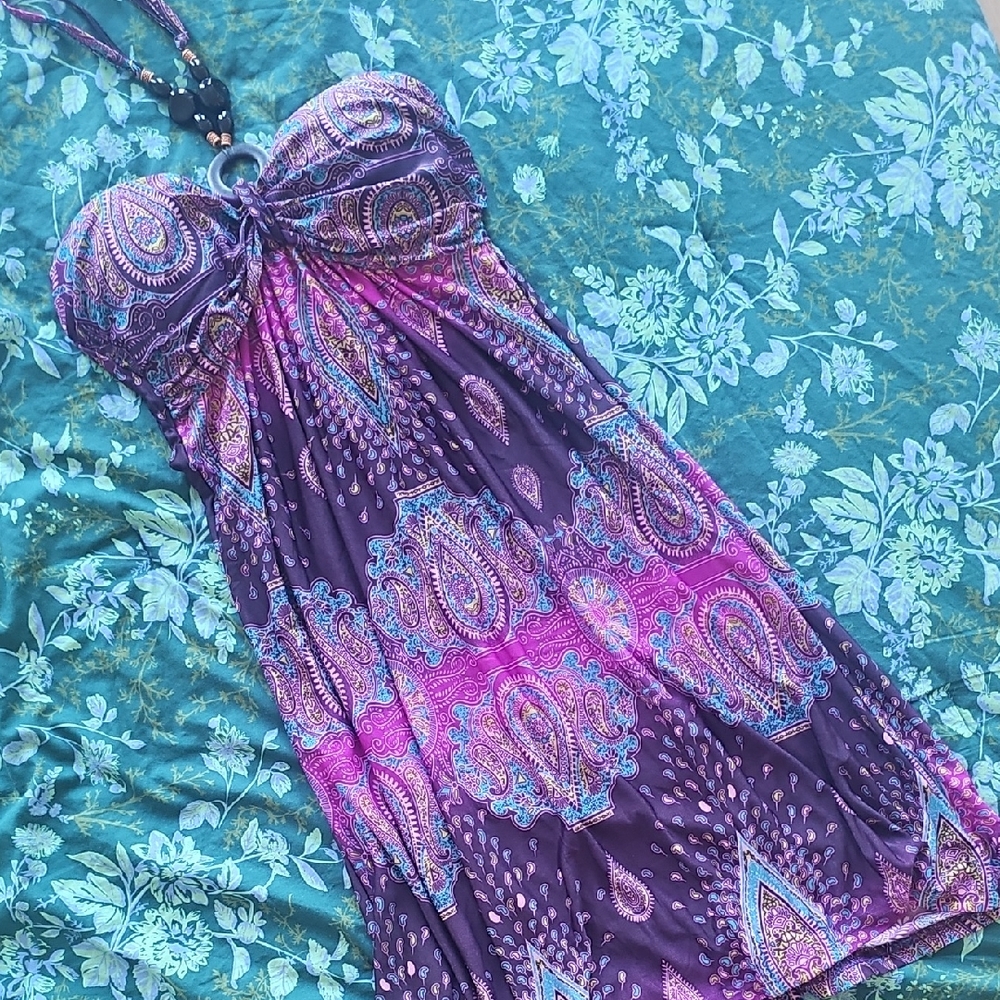 Purple and Pink Paisley Dress